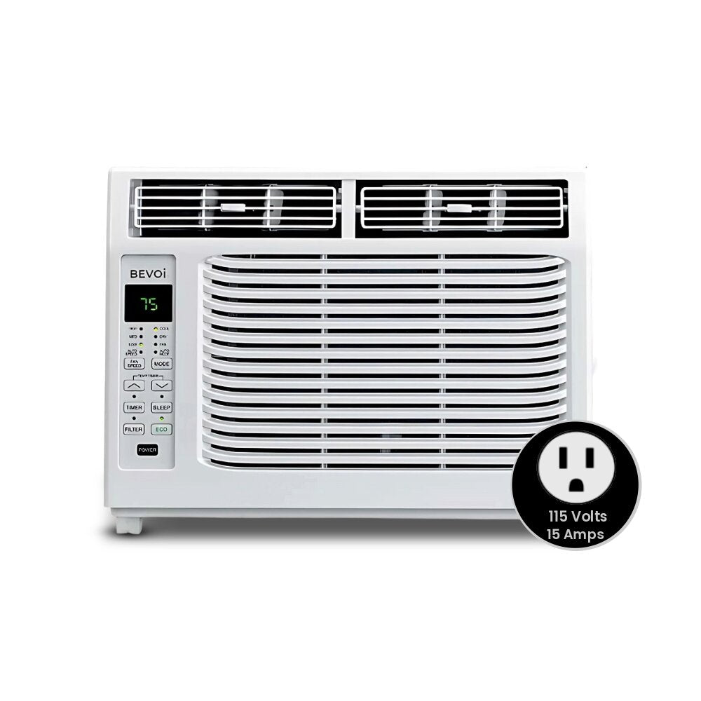 Bevoi 5,000 BTU Window Air Conditioner with Remote BEV05WiNCC | 115V 15A in White