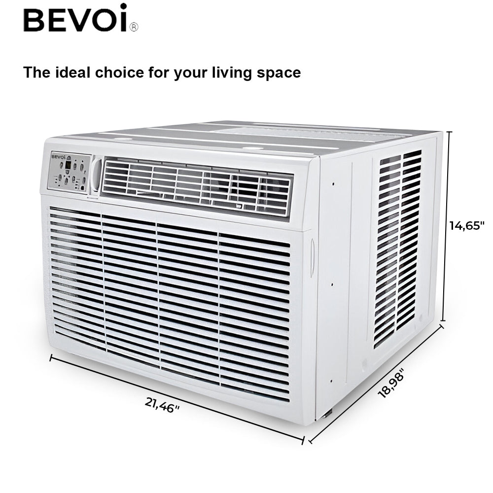 Bevoi 15,000 BTU EasyCool Window Air Conditioner with Remote BEV15WiNMiD | 115V 15A in White