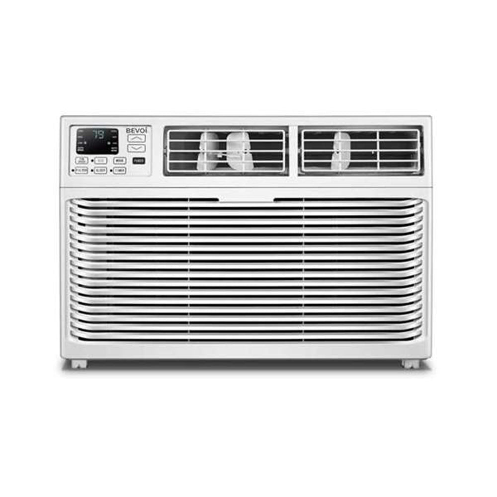 Bevoi BEV25WiNCC 25,000 BTU window air conditioner front view – digital control panel, white finish