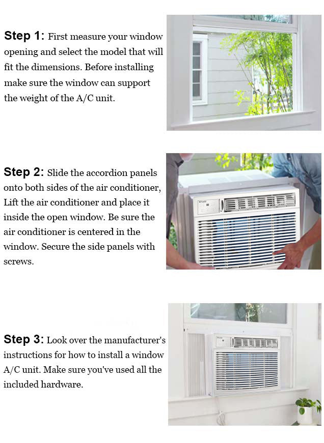 Installation guide for Bevoi window air conditioner