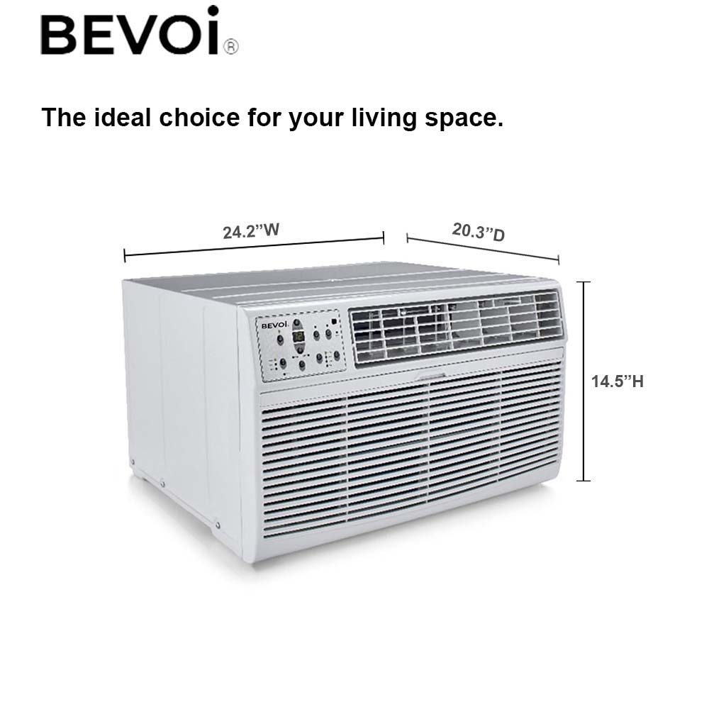 Bevoi 12,000 BTU Through The Wall Air Conditioner Cool Only BEVTTW122C | 230V 15A in White