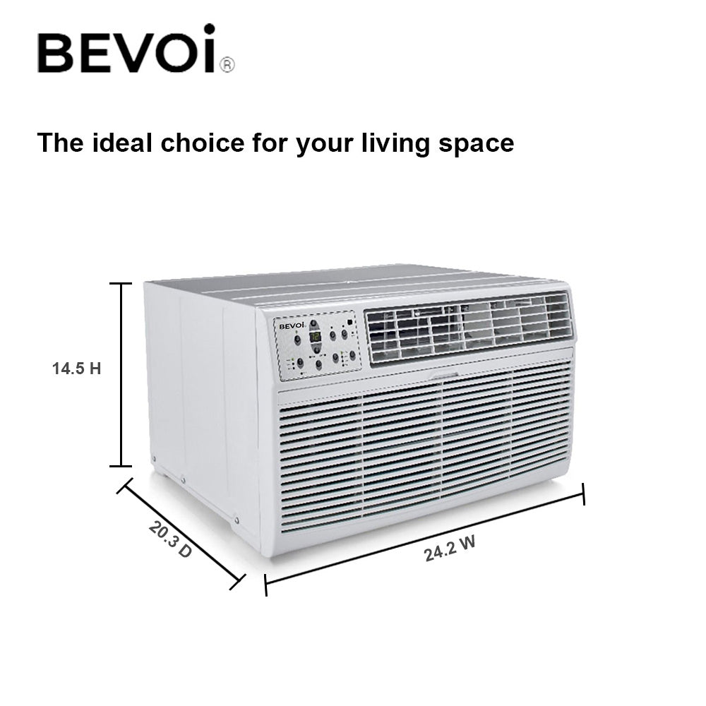 Bevoi 14,000 BTU Through The Wall Air Conditioner Cool Only BEVTTW142C | 220V 15A in White