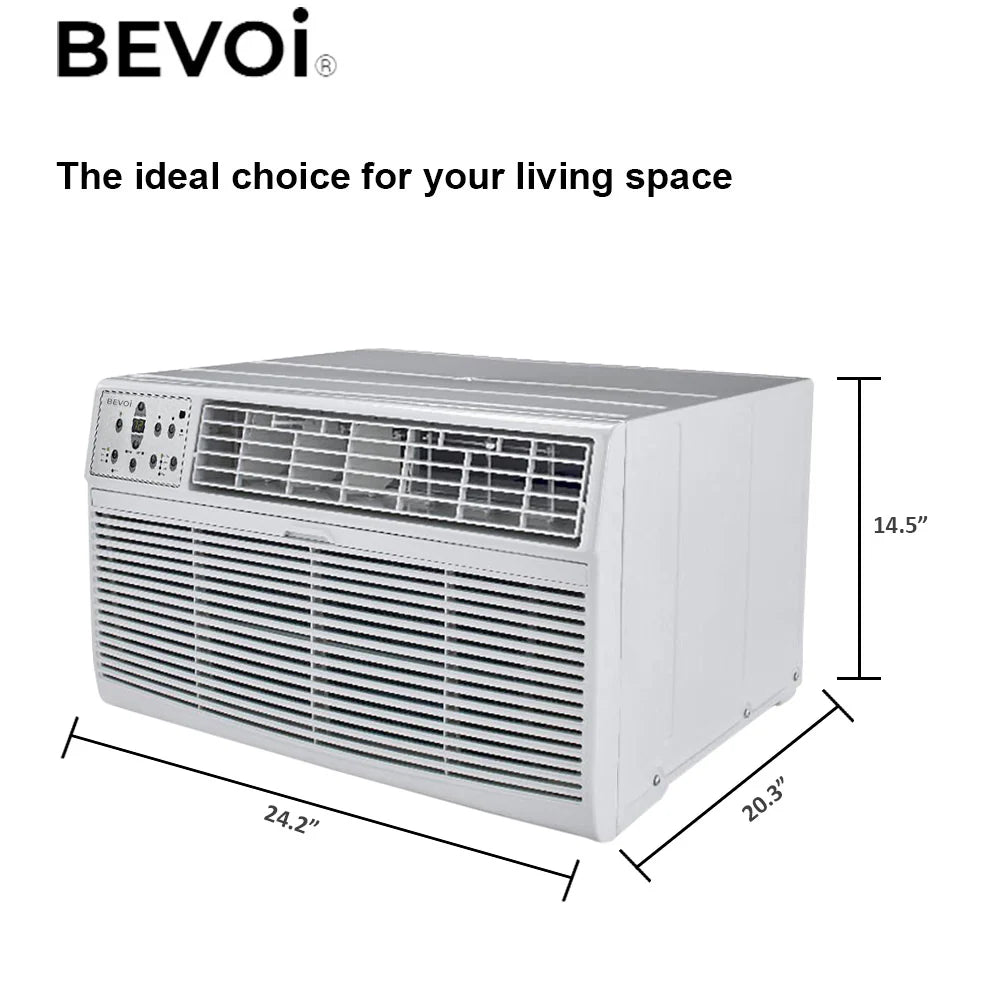 10 Pack - Bevoi 14,000 BTU Through The Wall Air Conditioner Heat and Cool BEVTTW142HF | 230V 20A in White