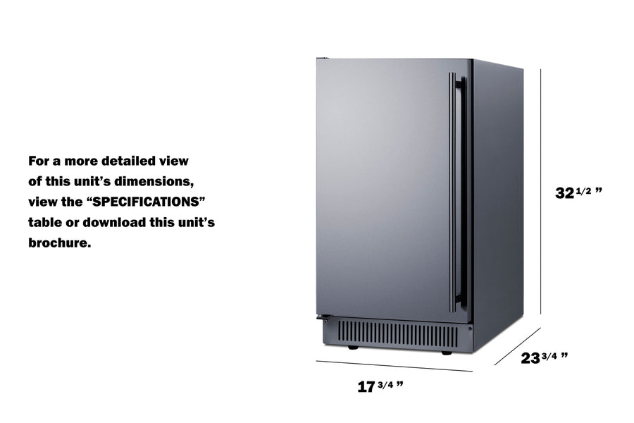 18" Wide Clear Icemaker, ADA Compliant - (BIM182ADALHD)