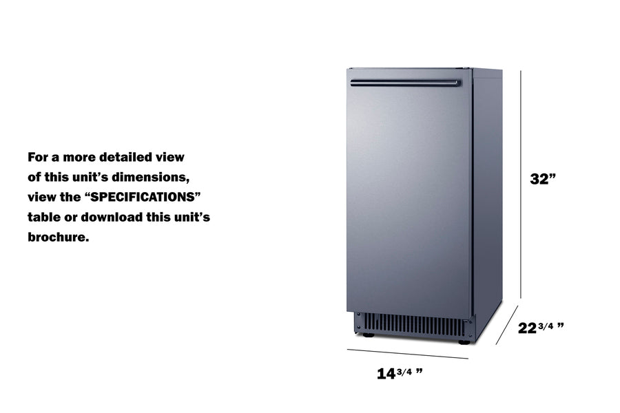15" Outdoor Ice Machine, ADA Compliant - (BIM63OSADA)
