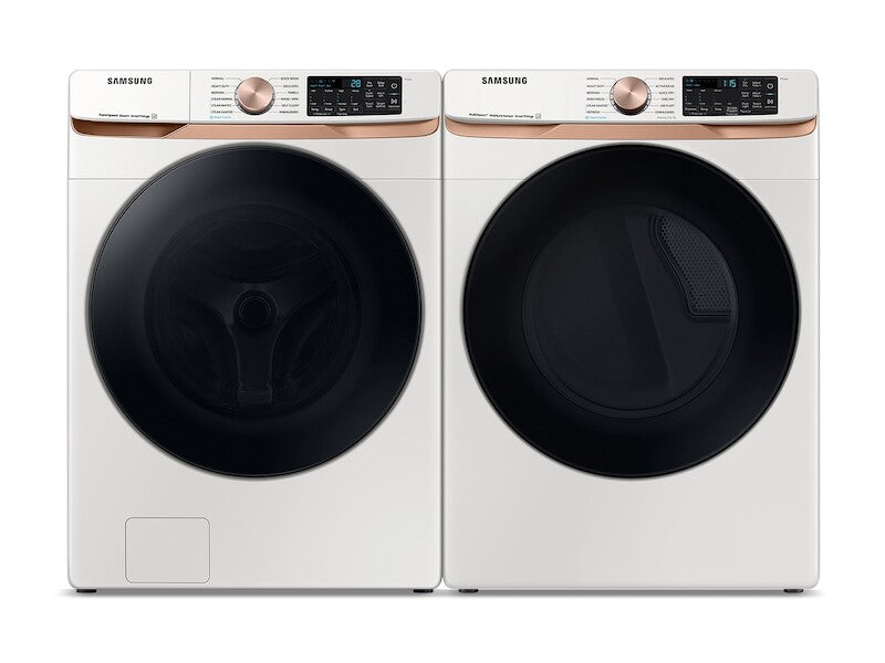 Extra Large Capacity Smart Front Load Washer and Electric Dryer Set with Super Speed Wash, Steam Sanitize+, and Sensor Dry in Ivory - (BNDL1668783209249)