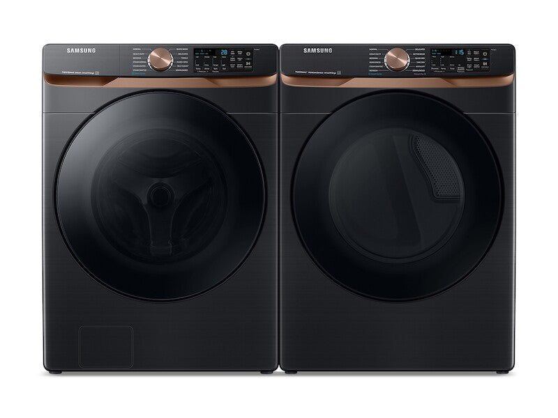 Extra Large Capacity Smart Front Load Washer and Electric Dryer Set with Super Speed Wash, Steam Sanitize+, and Sensor Dry in Brushed Black - (BNDL1668783396714)