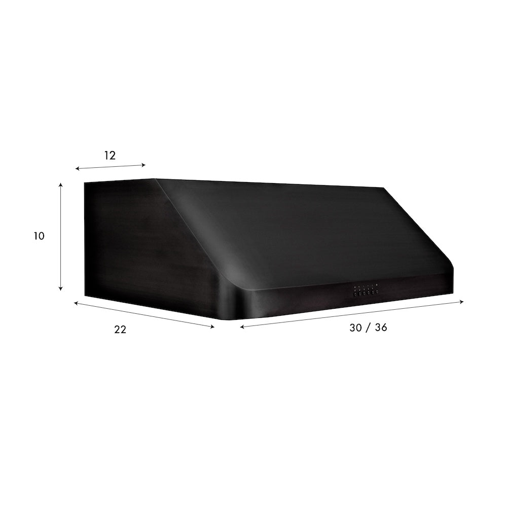 ZLINE 36 in. 600 CFM Ducted Under Cabinet Range Hood in Black Stainless Steel (BS623-36) - (BS62336) -