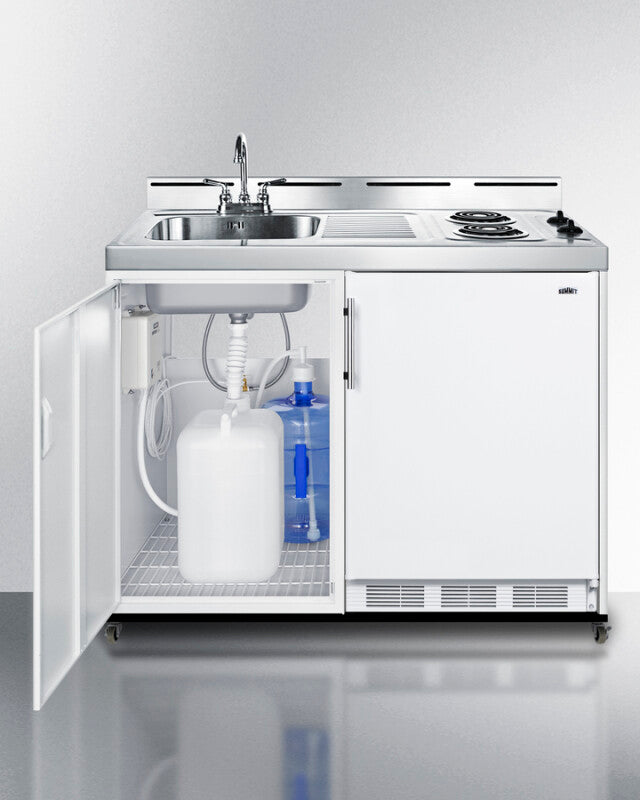 48" Wide Mobile All-in-one Kitchenette, No Plumbing Needed - (C48ELPUMPMB)