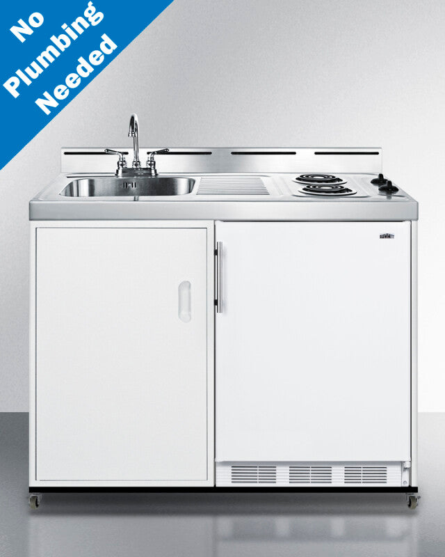 48" Wide Mobile All-in-one Kitchenette, No Plumbing Needed - (C48ELPUMPMB)