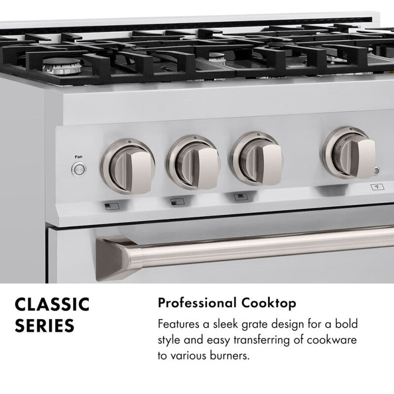 ZLINE 48 in. 6.7 cu. ft. Classic Double Oven Dual Fuel Range with 8 Burner Gas Cooktop in Stainless Steel (CDR48) - (CDR48) -