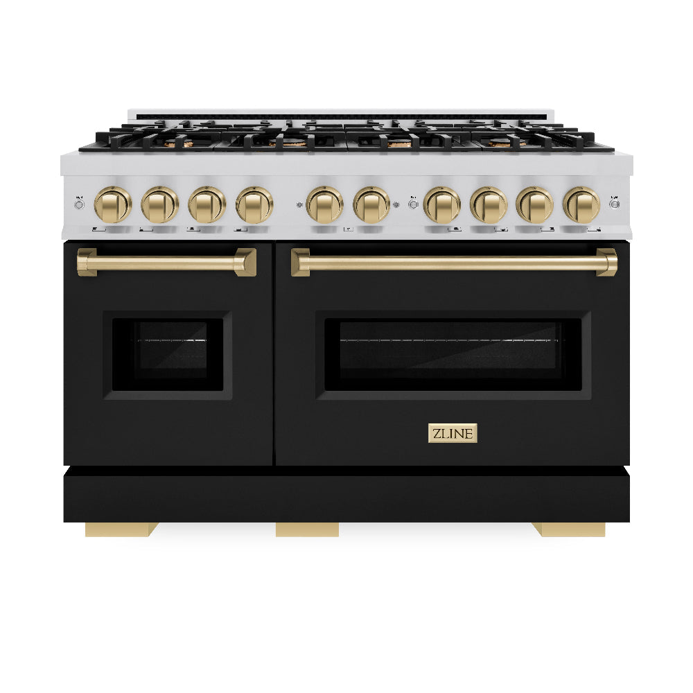 Autograph Edition 48 in. 6.7 cu. ft. Classic Double Oven Dual Fuel Range with 8 Burner Gas Cooktop - (CDRZBLM48CB) -