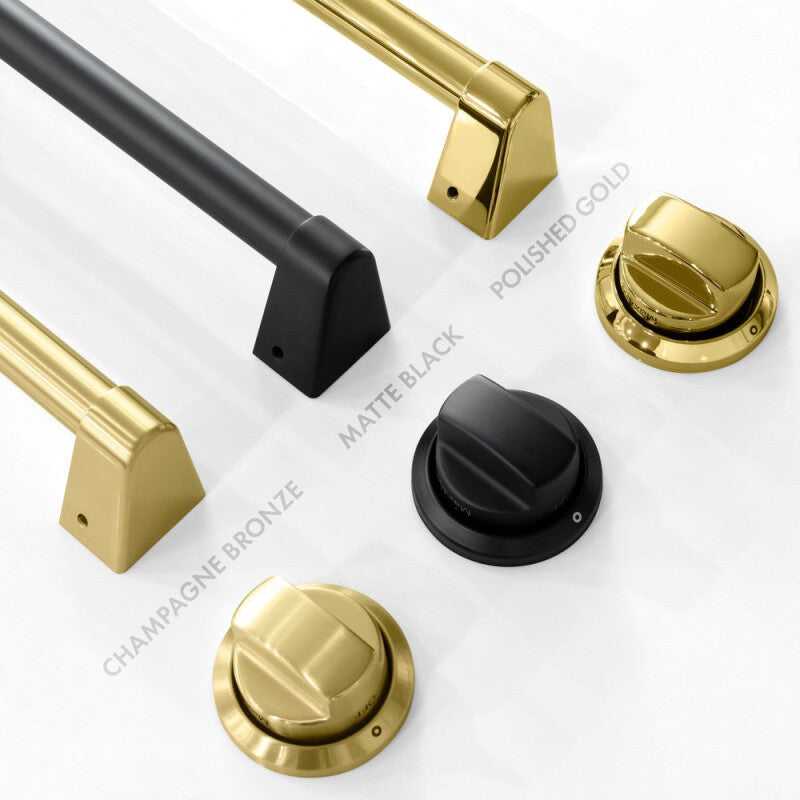ZLINE Autograph Edition 30 in. 4.2 cu. ft. Classic Dual Fuel Range with 4 Burner Gas Cooktop and Electric Convection Oven in Stainless Steel with White Matte Door and Matte Black Accents (CDRZ-WM-30-MB) - (CDRZWM30MB) -
