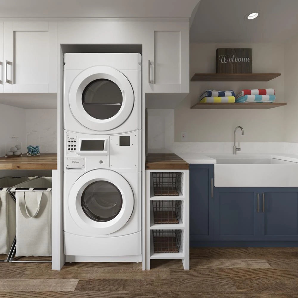Commercial Electric Stack Washer/Dryer, Non-Vend - (CET9100GQ) - WHIRLPOOL