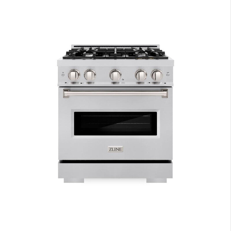 ZLINE 30 in. 4.2 cu. ft. Classic Gas Range with 4 Burner Cooktop and Convection Gas Oven in Stainless Steel (CGR30) - (CGR30) -