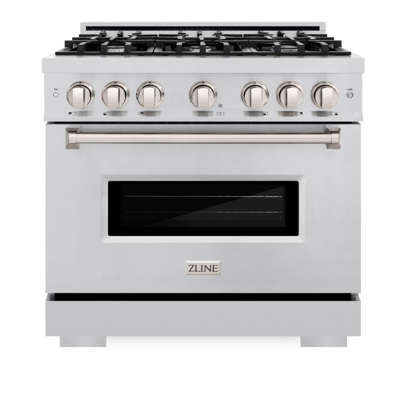 ZLINE 36 in. 5.2 cu. ft. Classic Gas Range with 6 Burner Cooktop and Convection Gas Oven in Stainless Steel (CGR36) - (CGR36) -