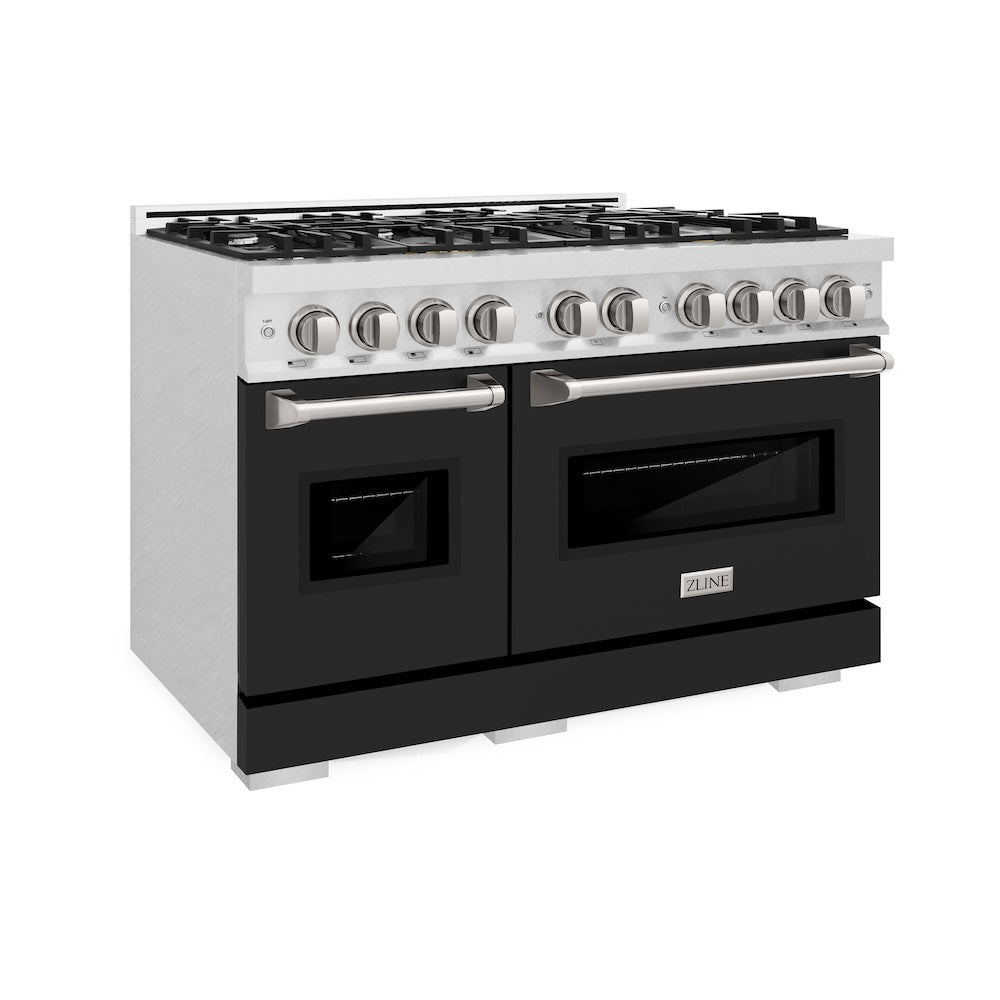 48 in. 6.7 cu. ft. Classic Double Oven Gas Range with 8 Burner Cooktop - (CGRSBLM48) -