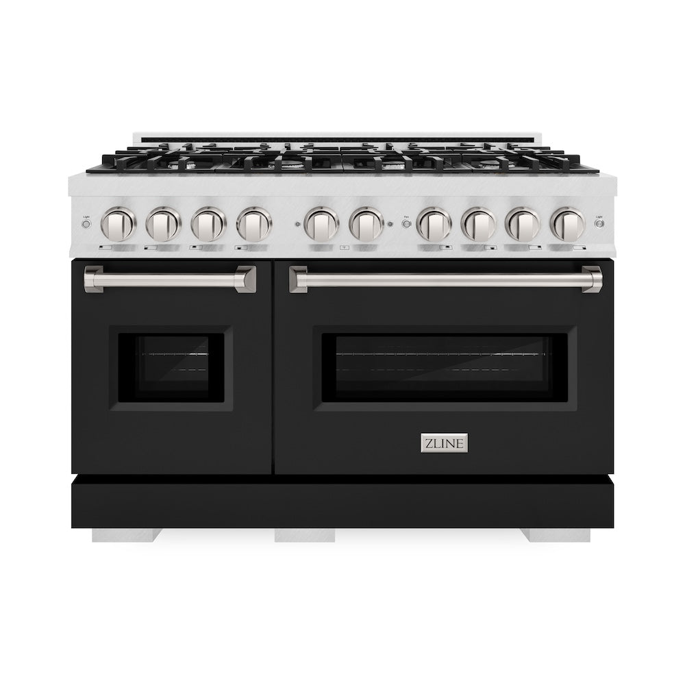 48 in. 6.7 cu. ft. Classic Double Oven Gas Range with 8 Burner Cooktop - (CGRSBLM48) -