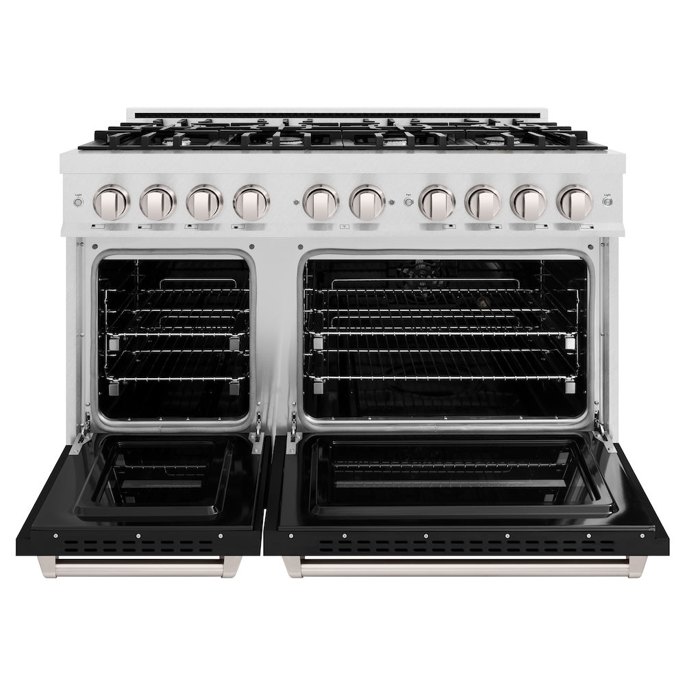 48 in. 6.7 cu. ft. Classic Double Oven Gas Range with 8 Burner Cooktop - (CGRSBLM48) -