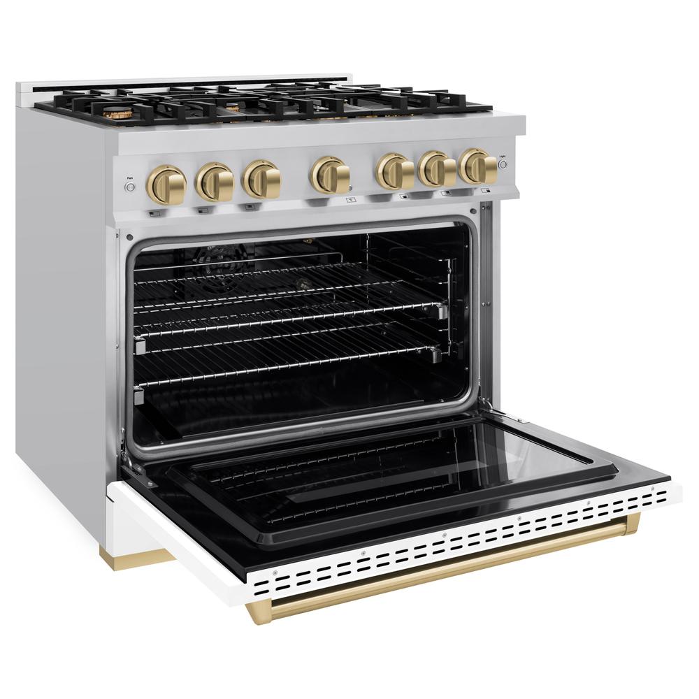 Autograph Edition 36 in. 5.2 cu. ft. Classic Gas Range with 6 Burner Cooktop and Convection Gas Oven - (CGRZWM36CB) -