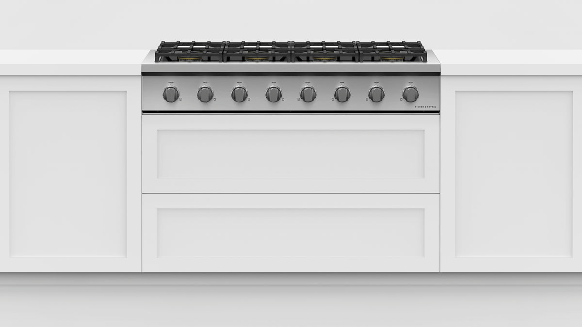 Fisher & Paykel CPV3-488-L Professional Rangetop installed in kitchen