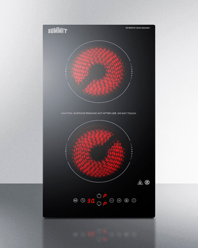 12" Wide 115V 2-Burner Radiant Cooktop With Safety Shutoff - (CRH2BT30115)