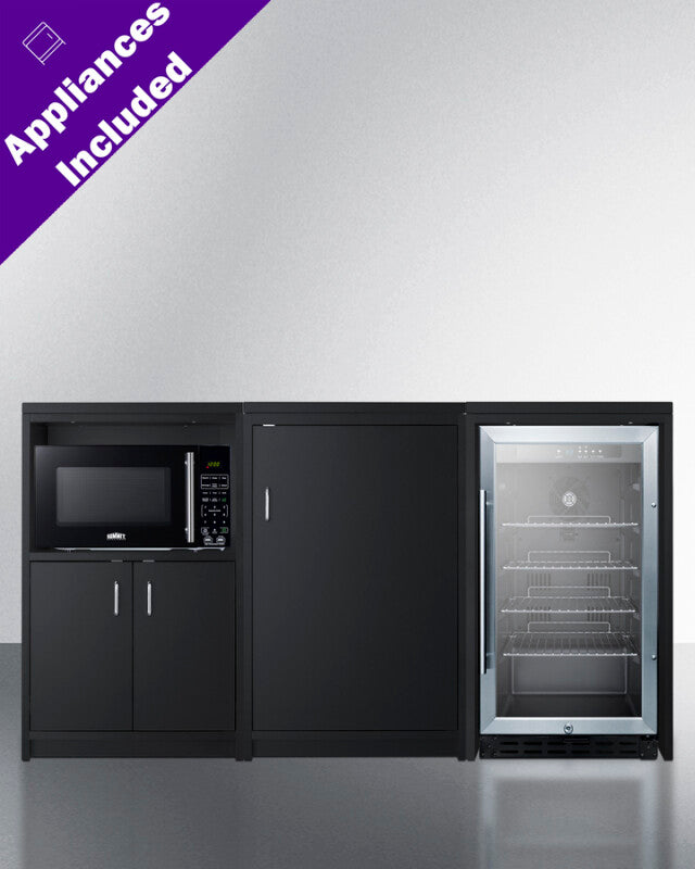 64" Wide Casework Suite With Beverage Center and Microwave, ADA Height - (CWSUITE64G)