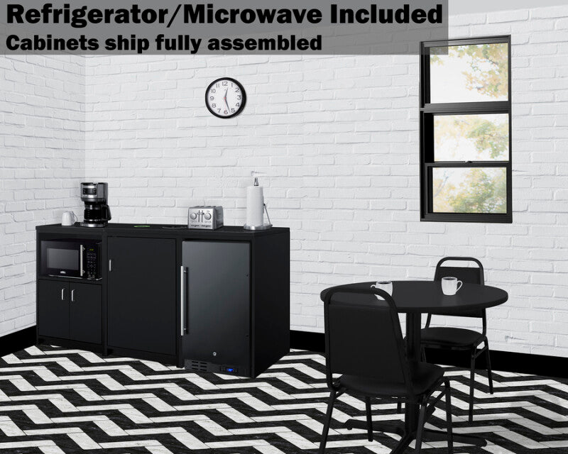 64" Wide Casework Suite With Refrigerator and Microwave, ADA Height - (CWSUITE64R)