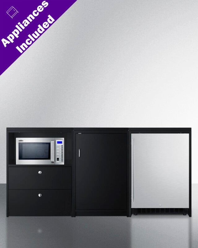 74" Wide Casework Suite With Refrigerator and Microwave, ADA Height - (CWSUITE74R)