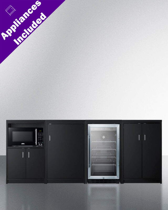 85" Wide Casework Suite With Beverage Center and Microwave, ADA Height - (CWSUITE85G)
