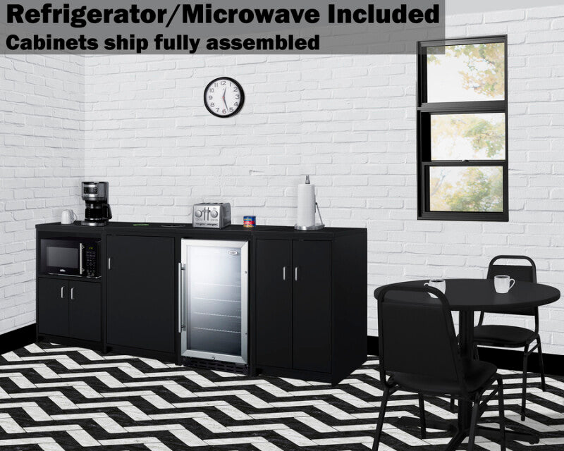 85" Wide Casework Suite With Beverage Center and Microwave, ADA Height - (CWSUITE85G)