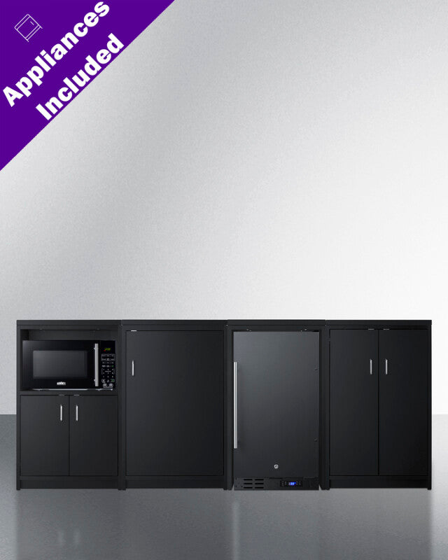 85" Wide Casework Suite With Refrigerator and Microwave, ADA Height - (CWSUITE85R)