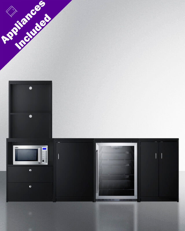 95" Wide Casework Suite With Beverage Center and Microwave, ADA Height - (CWSUITE95G)