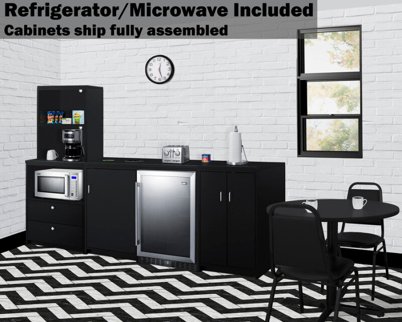 95" Wide Casework Suite With Beverage Center and Microwave, ADA Height - (CWSUITE95G)