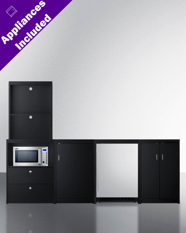 95" Wide Casework Suite With Refrigerator and Microwave, ADA Height - (CWSUITE95R)