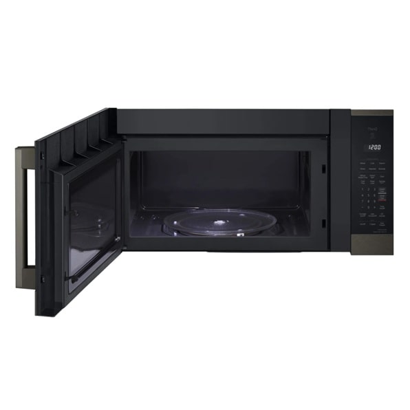 LG MVEM1825Z 30 in. 1.8 cu. ft. 1000W Smart Over-the-Range Microwave with 300 CFM & Sensor Cooking - PrintProof Black Stainless Steel