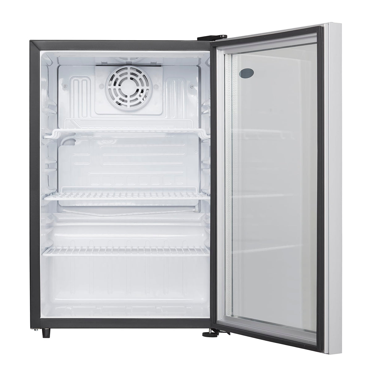Danby 2.6 cu. ft. Compact Glass Door Fridge in Platinum - (DAG026A1BDB)