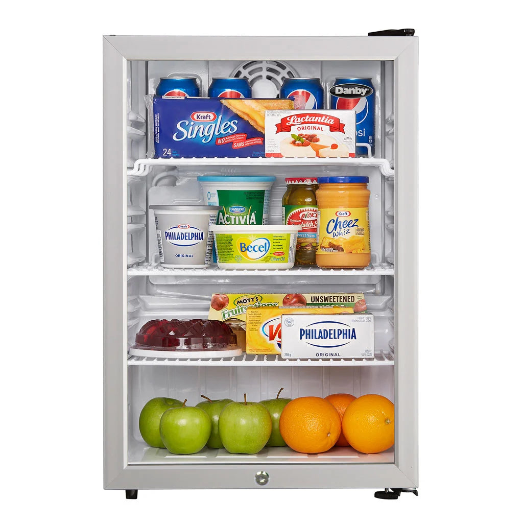 Danby 2.6 cu. ft. Compact Glass Door Fridge in Platinum - (DAG026A2BDB)