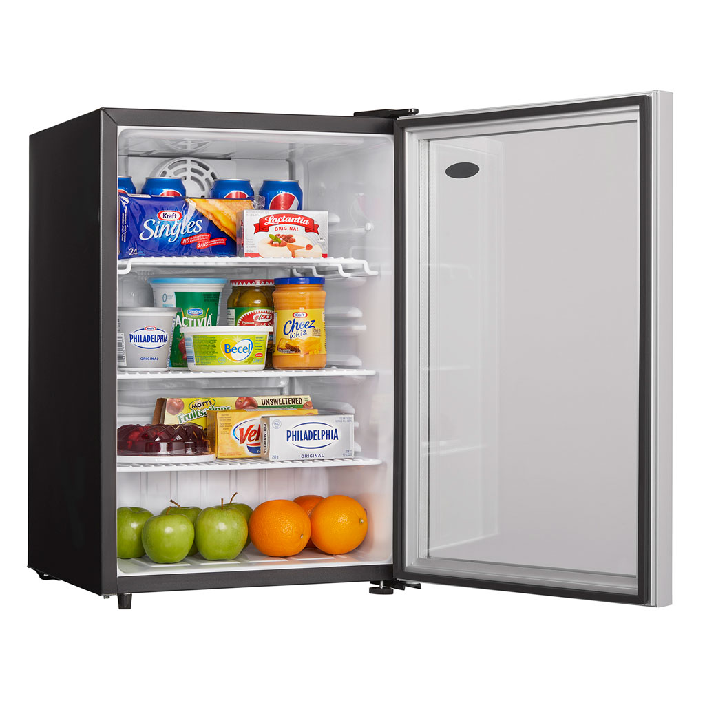 Danby 2.6 cu. ft. Compact Glass Door Fridge in Platinum - (DAG026A2BDB)