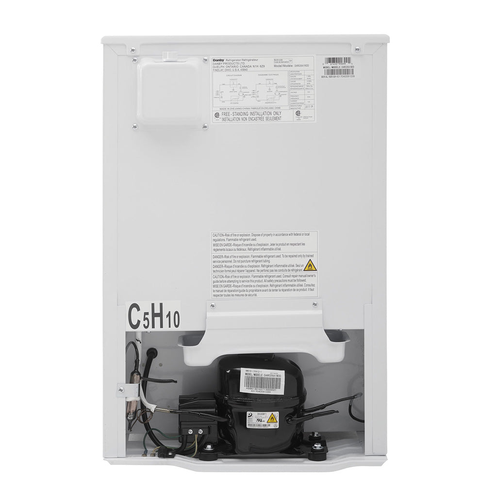 Danby 2.6 cu. ft. Compact Fridge in White - (DAR026A1WDD) - DANBY