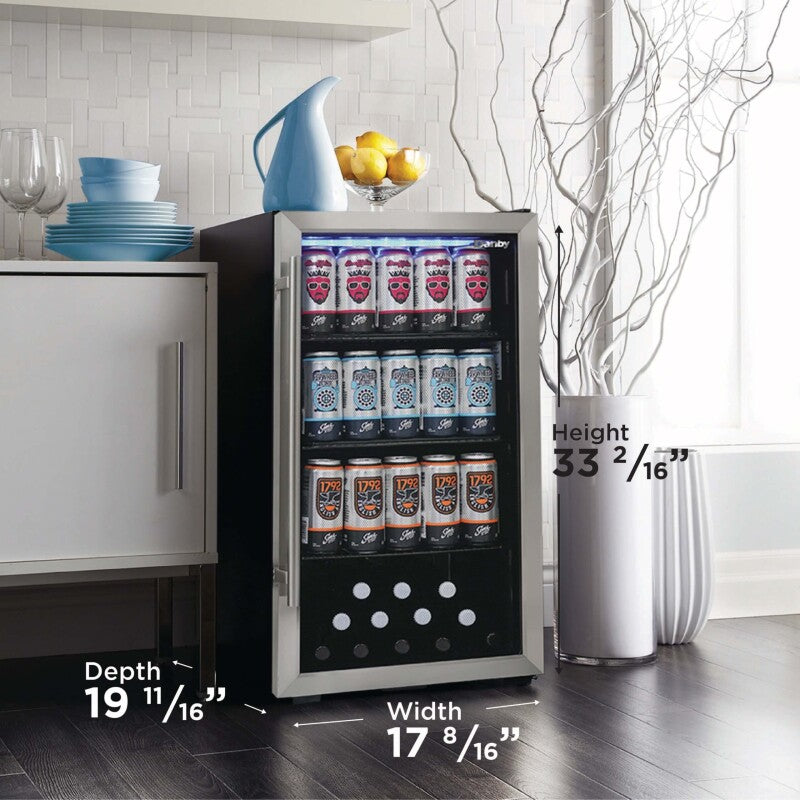 Danby new 3.1 cu. ft. Free-Standing Beverage Center in Stainless Steel - (DBC117A1BSSDB6) - DANBY