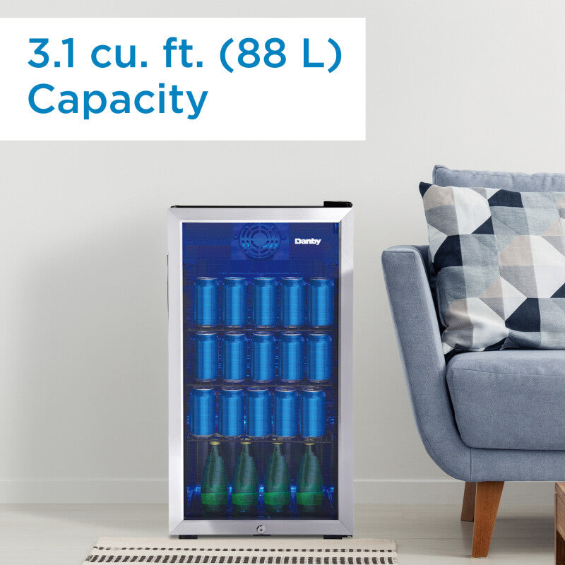 Danby new 3.1 cu. ft. Free-Standing Beverage Center in Stainless Steel - (DBC117A1BSSDB6) - DANBY