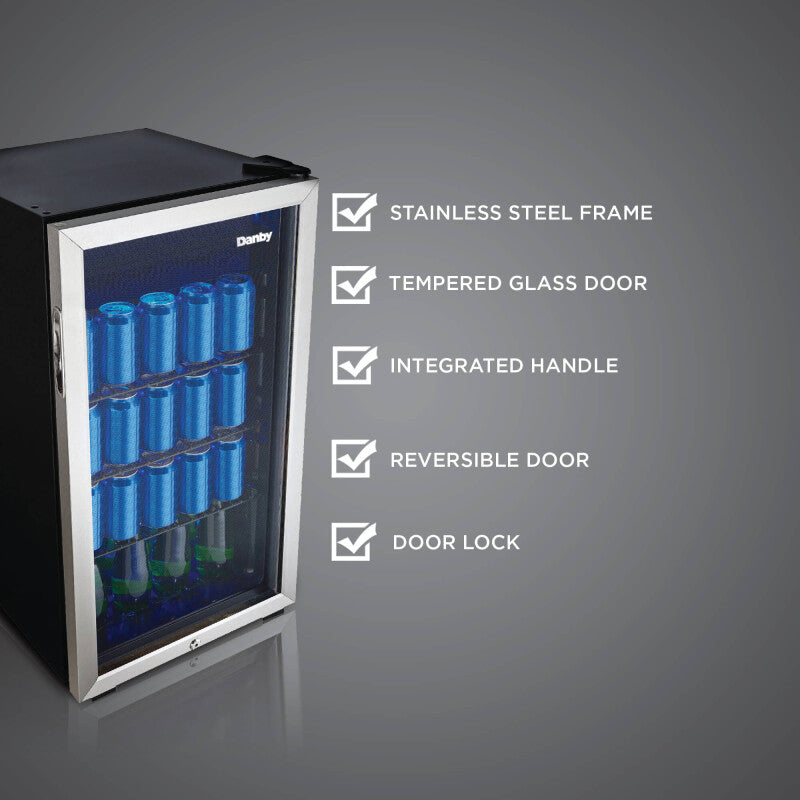 Danby new 3.1 cu. ft. Free-Standing Beverage Center in Stainless Steel - (DBC117A1BSSDB6) - DANBY