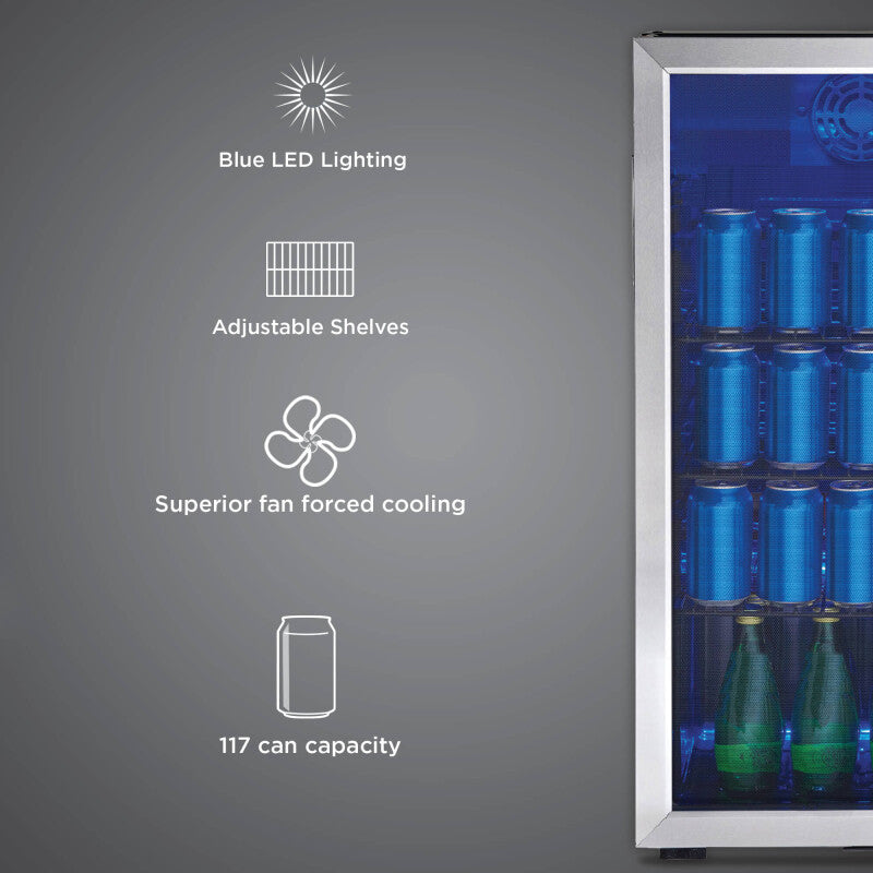 Danby new 3.1 cu. ft. Free-Standing Beverage Center in Stainless Steel - (DBC117A1BSSDB6) - DANBY