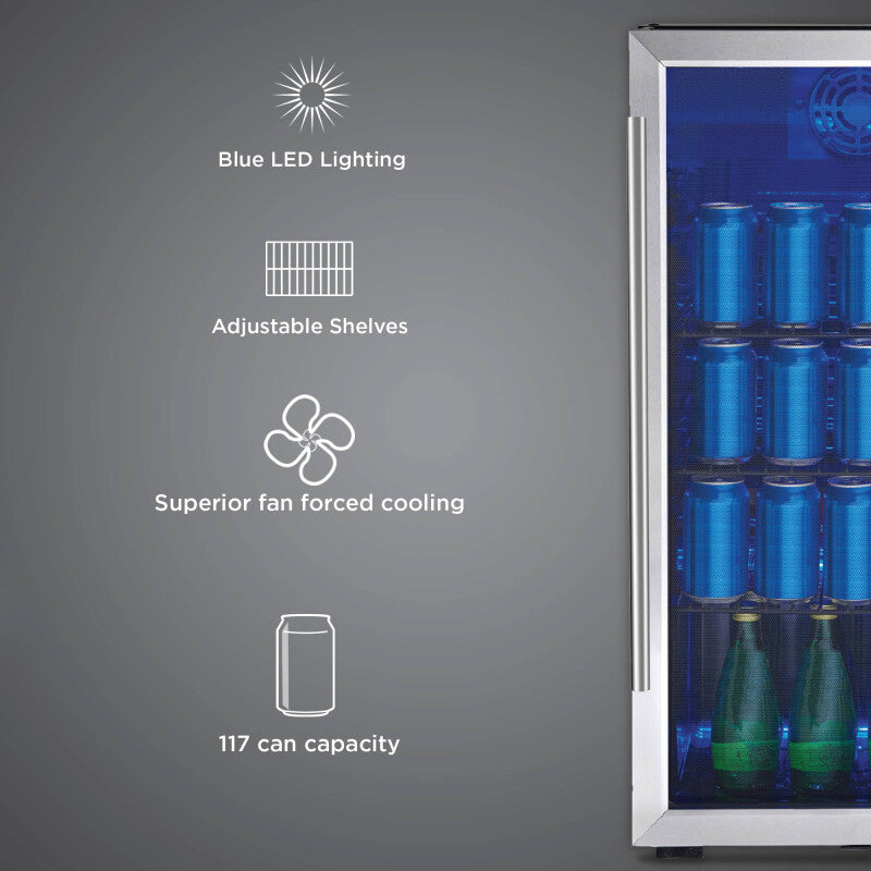 Danby 3.1 cu. ft. Free-Standing Beverage Center in Stainless Steel - (DBC117A2BSSDD6) - DANBY