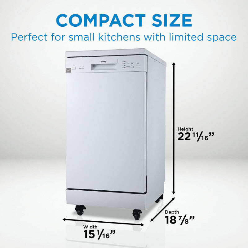 Danby 18" Wide Portable Dishwasher in White - (DDW1805EWP) - DANBY
