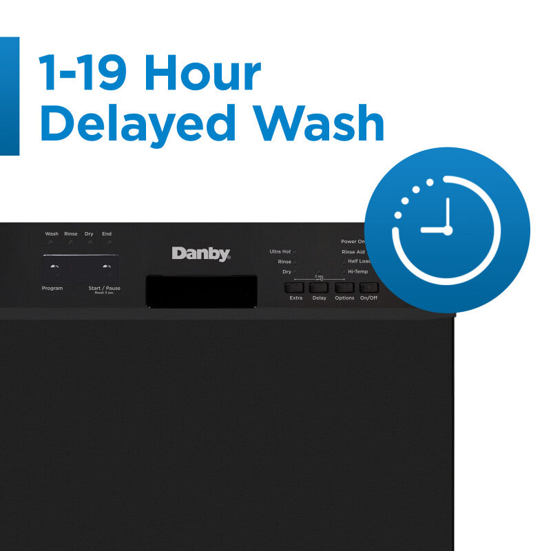 Danby 18" Wide Built-in Dishwasher in Black - (DDW18D1EB) - DANBY