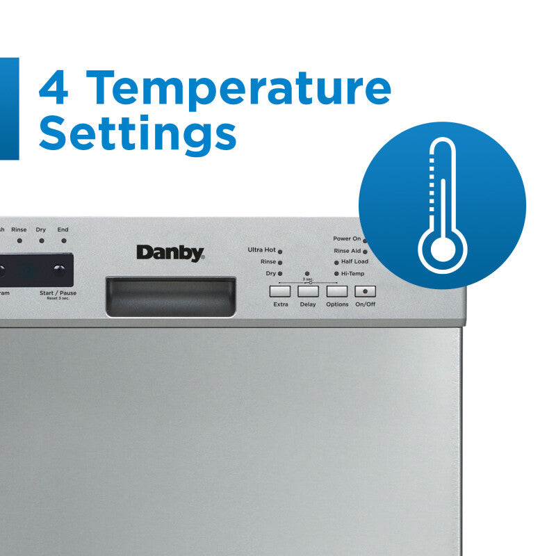 Danby 18" Wide Built-in Dishwasher in Stainless Steel - (DDW18D1ESS) - DANBY