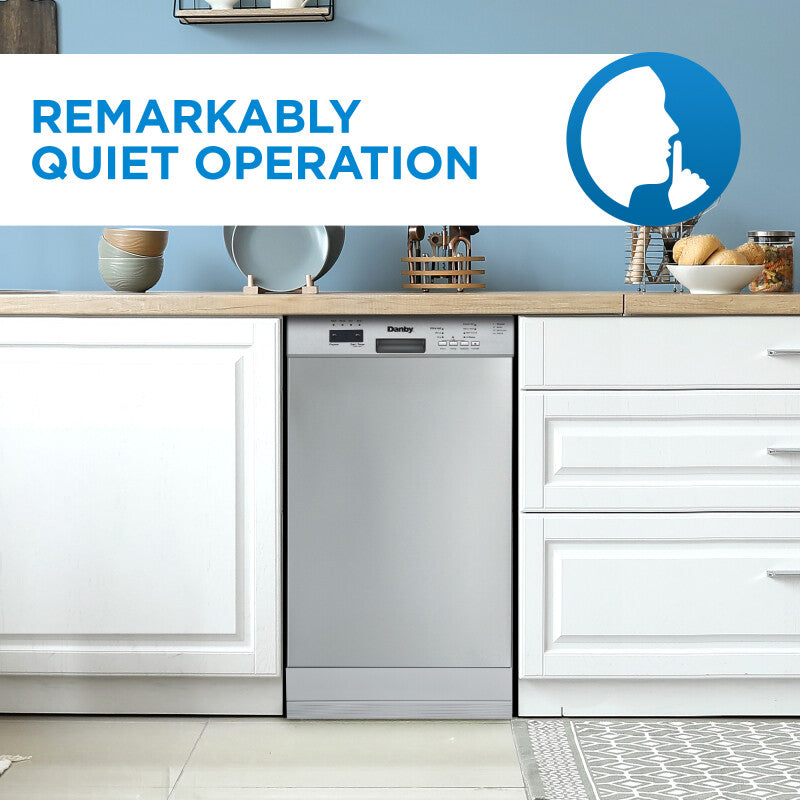 Danby 18" Wide Built-in Dishwasher in Stainless Steel - (DDW18D1ESS) - DANBY