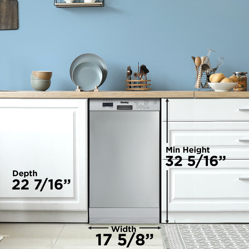 Danby 18" Wide Built-in Dishwasher in Stainless Steel - (DDW18D1ESS) - DANBY